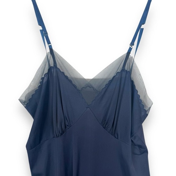 Vintage Y2K Navy Babydoll Slip Dress Womens Size XL Boudoir Coquette Ethereal - Picture 10 of 12